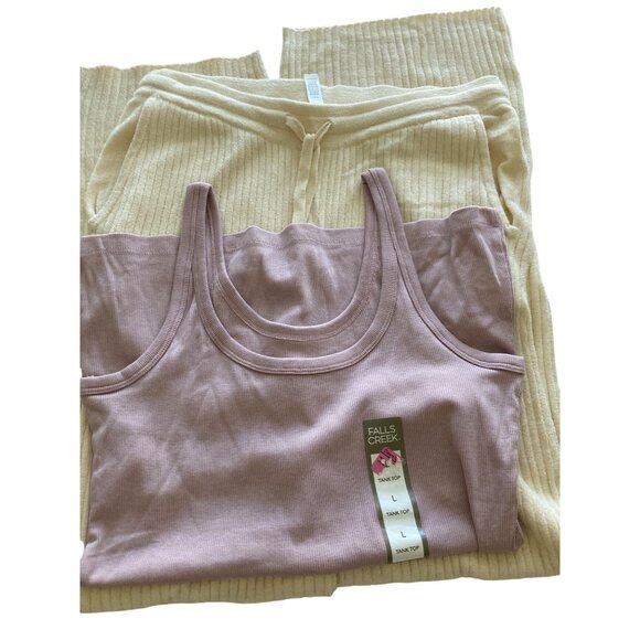 NWT Tranquil & True Women's Pajama Pants Cream Color Medium set - Picture 1 of 6